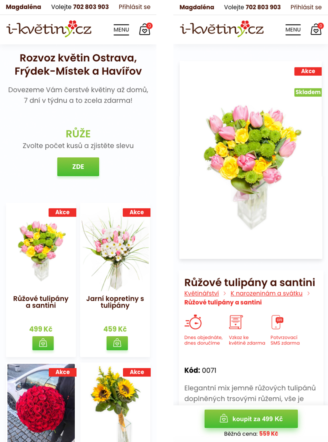 Nový mobilní web i-kvetiny.cz
